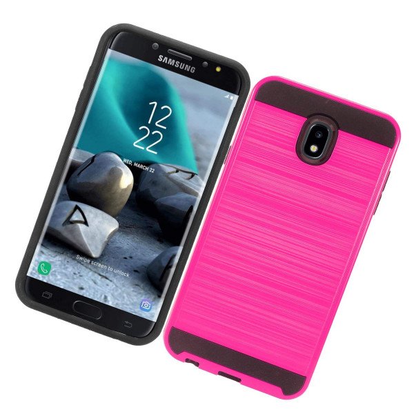 Wholesale Samsung Galaxy J7 2018 / Refine / SM-J737 (AT&T) / Aero / Aura / Crown / Top / Eon / Star Armor Hybrid Case (Hot Pink)